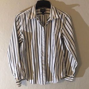 Black and White Chaps Button Down Blouse